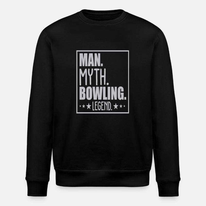 Man Myth Bowling Legend - Stanley/Stella ROLLER Unisex Organic Sweatshirt - black