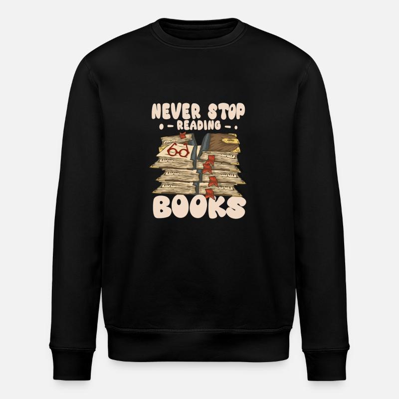 Don't stop reading - Stanley/Stella ROLLER Unisex Organic Sweatshirt - black
