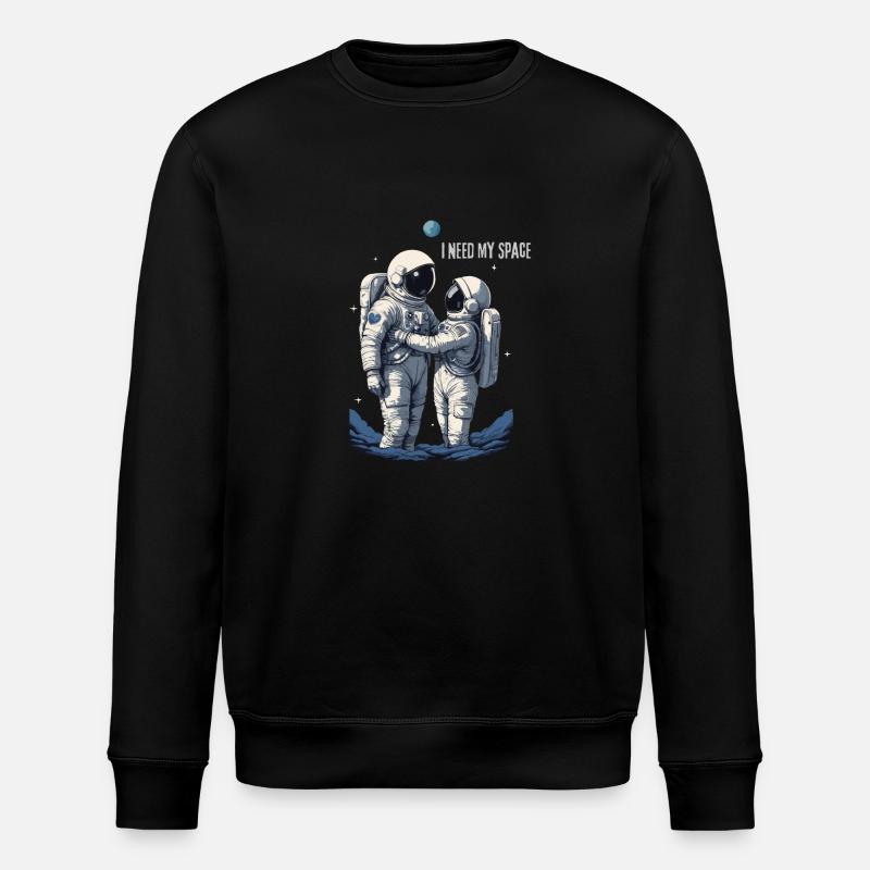 Verliebtes Astronautenpaar - Stanley/Stella Unisex Bio-Sweatshirt ROLLER - Schwarz