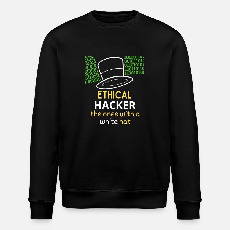 Ethical Hacker White Hat - Sweat bio ROLLER Stanley/Stella Unisexe - noir