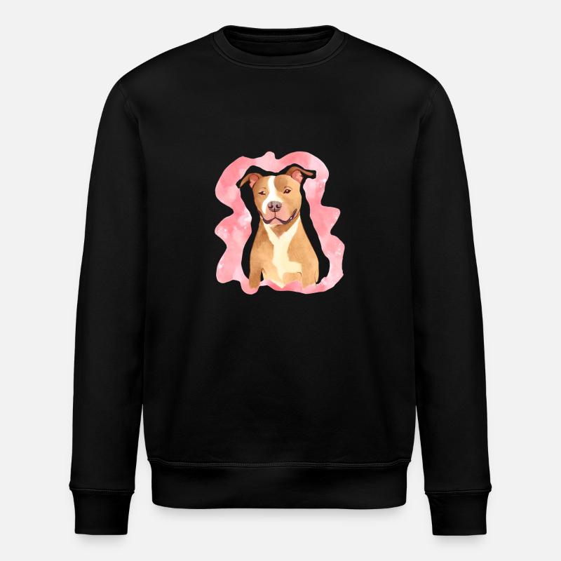 Pitbull Aquarell - Stanley/Stella Unisex Bio-Sweatshirt ROLLER - Schwarz