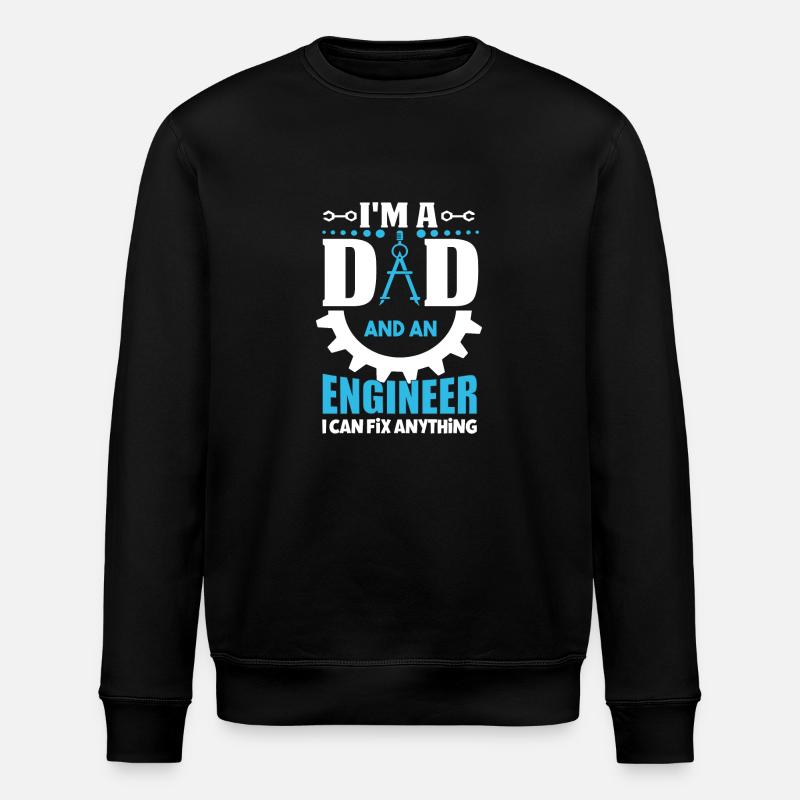 Papa et ingénieur - Sweat bio ROLLER Stanley/Stella Unisexe - noir