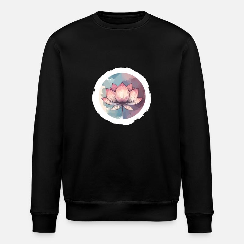 Fleur de Lotus dessinée - Sweat bio ROLLER Stanley/Stella Unisexe - noir