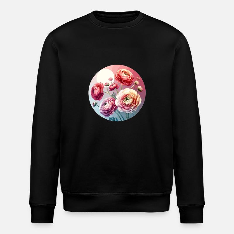 Ranunculus drawn - Stanley/Stella ROLLER Unisex Organic Sweatshirt - black