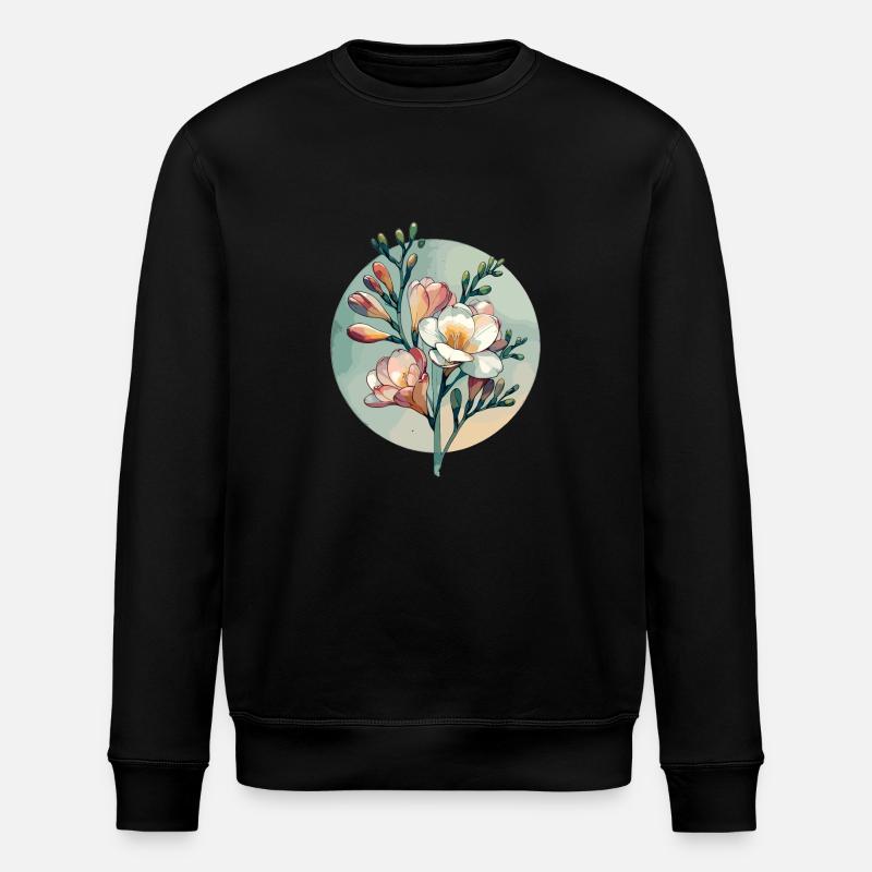 Freesia dessiné - Sweat bio ROLLER Stanley/Stella Unisexe - noir