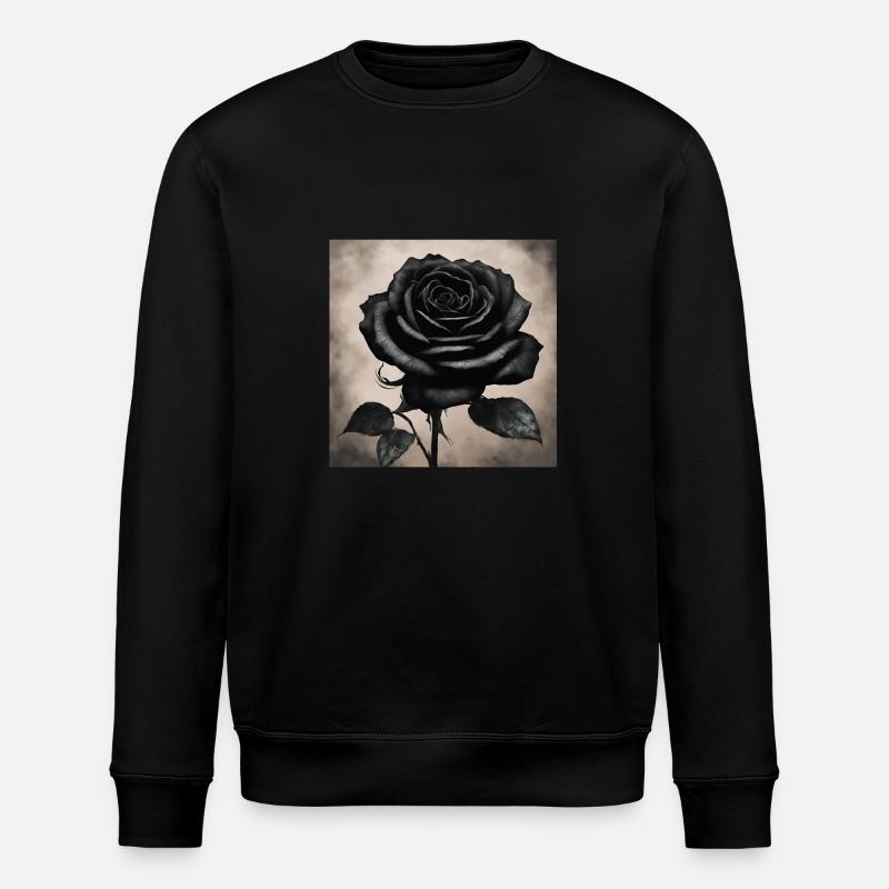 Schwarze Rose Kunstbild - Stanley/Stella Unisex Bio-Sweatshirt ROLLER - Schwarz