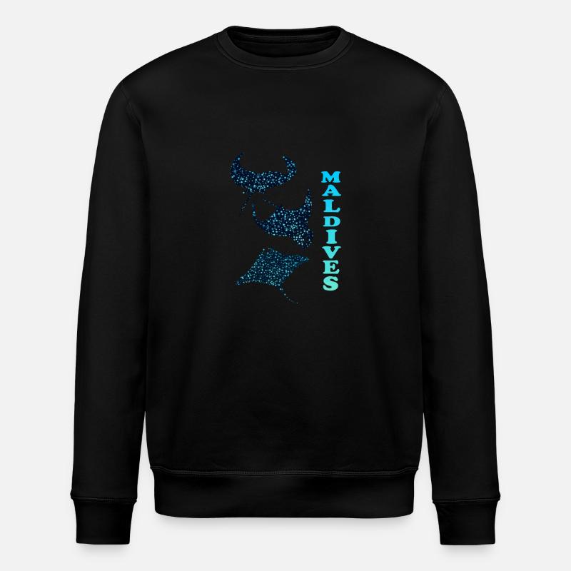 Mantarochen Malediven Manta Ray Maldives - Stanley/Stella Unisex Bio-Sweatshirt ROLLER - Schwarz