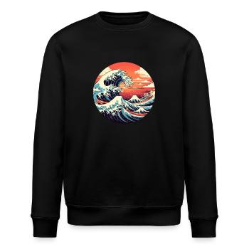 Große Welle The Great Wave Kanagawa - Stanley/Stella ROLLER Unisex Organic Sweatshirt - black - Front - Nik (191cm)