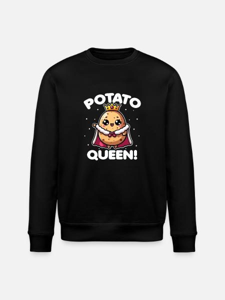 Potato Queen: Kawaii Cute Potato For Vegetarians - Stanley/Stella ROLLER Unisex Organic Sweatshirt - black