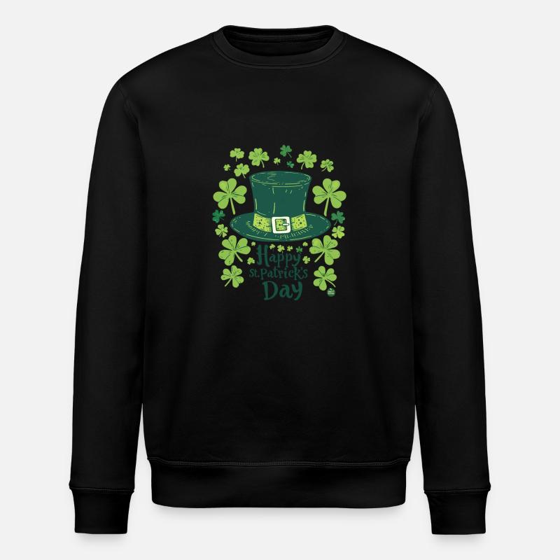 Kleeblatt-Hut - Stanley/Stella Unisex Bio-Sweatshirt ROLLER - Schwarz