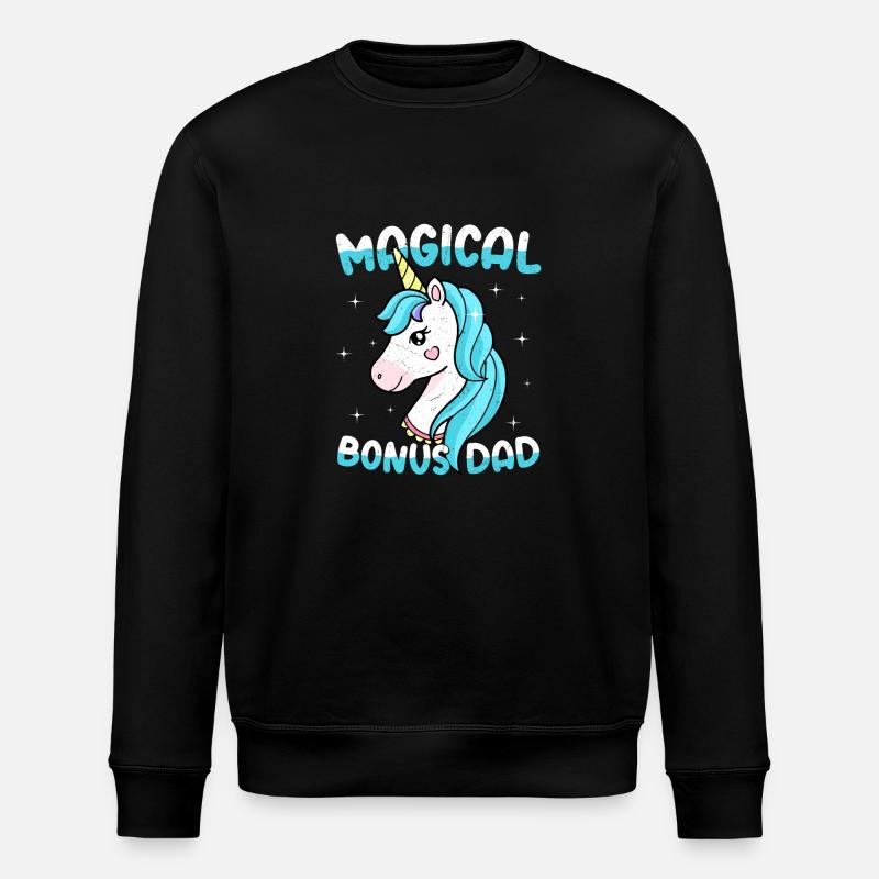 Magical Bonus Dad Stepfather Adoption - Stanley/Stella ROLLER Unisex Organic Sweatshirt - black