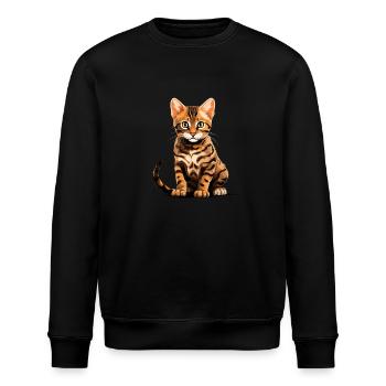 Bengal Cat Bengalkatze - Stanley/Stella Unisex Bio-Sweatshirt ROLLER - Schwarz - Vorne - Nik (191cm)