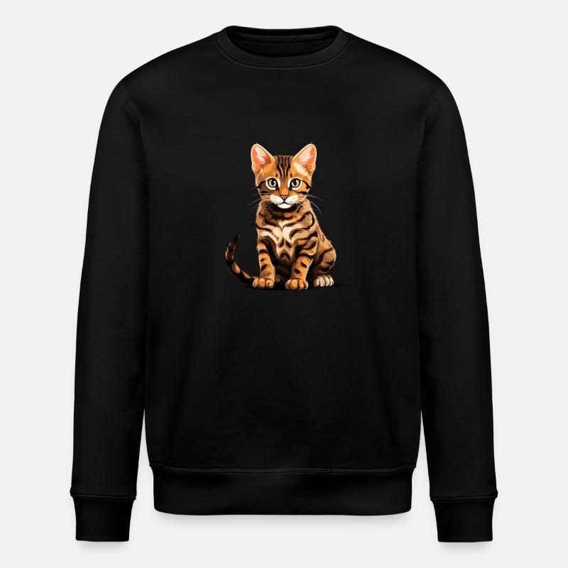 Bengal Cat Bengalkatze - Stanley/Stella Unisex Bio-Sweatshirt ROLLER - Schwarz