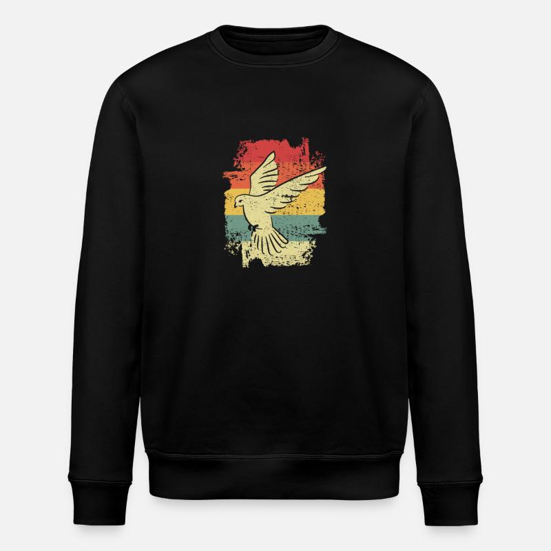 Taube Retro - Stanley/Stella Unisex Bio-Sweatshirt ROLLER - Schwarz