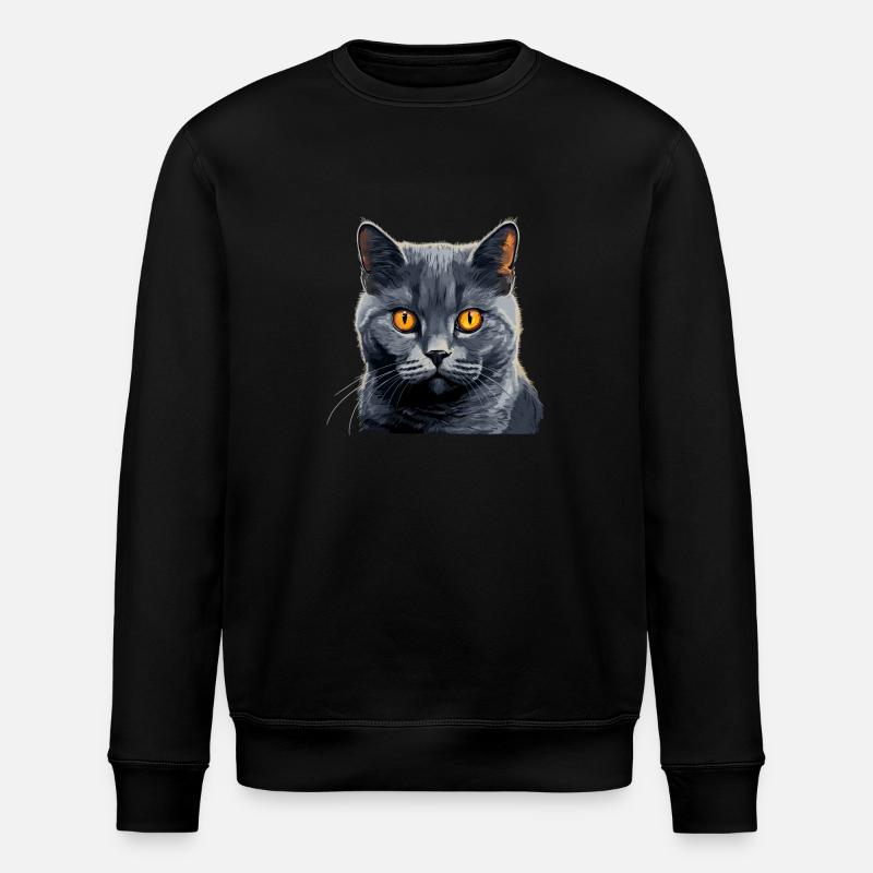 Chartreux Cat Kartäuser Katze - Stanley/Stella Unisex Bio-Sweatshirt ROLLER - Schwarz