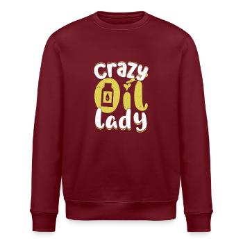 Crazy Oil Lady Essential Oil Natural Healing - Stanley/Stella ROLLER Unisex Organic Sweatshirt - burgundy - Front - Nik (191cm)