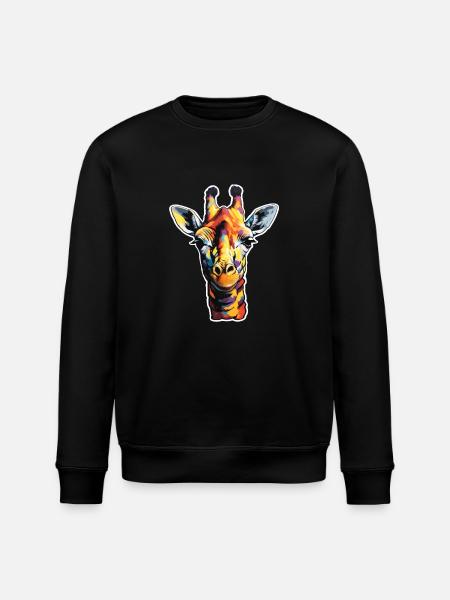 Giraffe head psychedelic - Stanley/Stella ROLLER Unisex Organic Sweatshirt - black