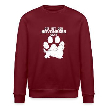 Celle avec le bichon havanais va maîtresse chien chiens maman - Sweat bio ROLLER Stanley/Stella Unisexe - bordeaux - Devant - Nik (191cm)