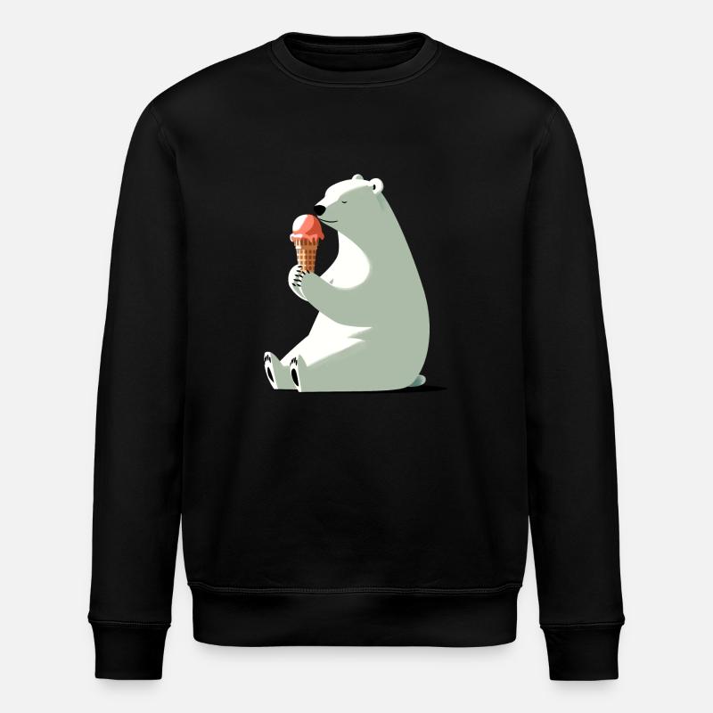 Eisbär mit Eis - Stanley/Stella Unisex Bio-Sweatshirt ROLLER - Schwarz