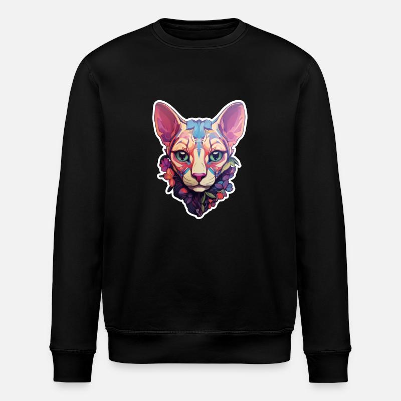 Tête de chat Sphynx - Sweat bio ROLLER Stanley/Stella Unisexe - noir