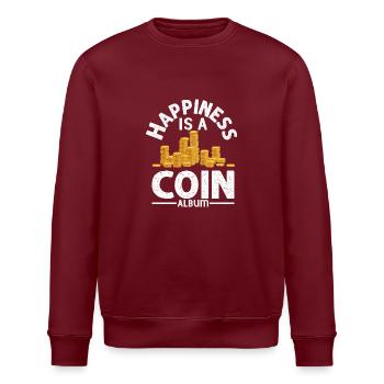 Coin Album Contentment: Numismatist's Pride - Stanley/Stella Unisex Bio-Sweatshirt ROLLER - Burgunderrot - Vorne - Nik (191cm)