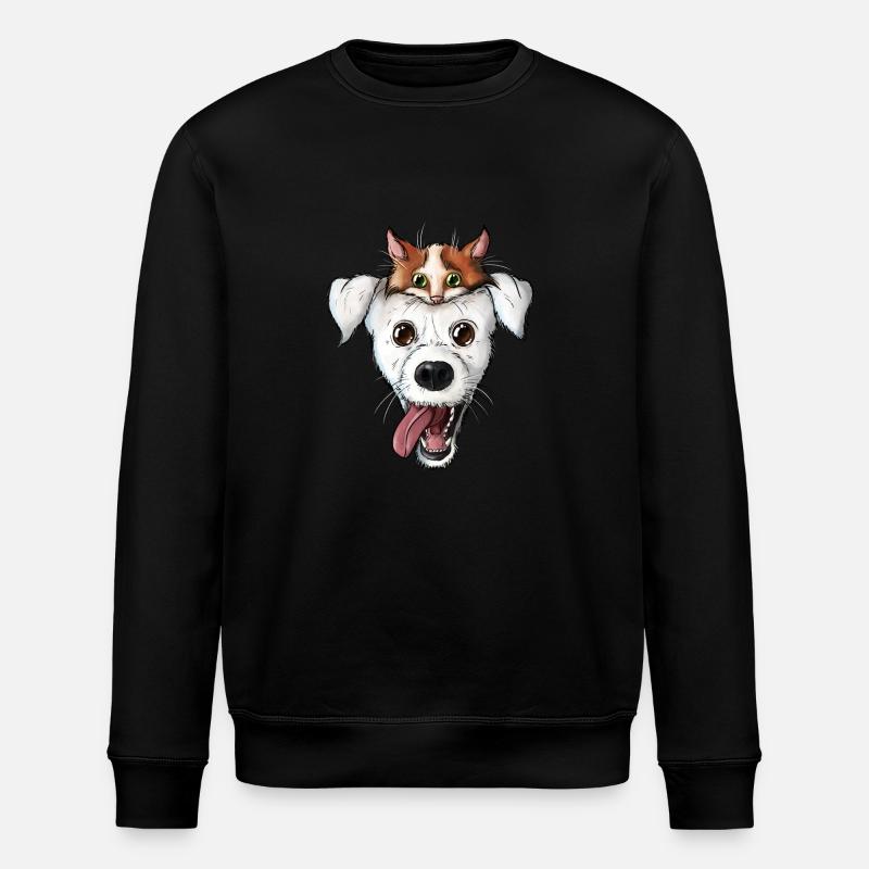 Visage de chien chat - Sweat bio ROLLER Stanley/Stella Unisexe - noir
