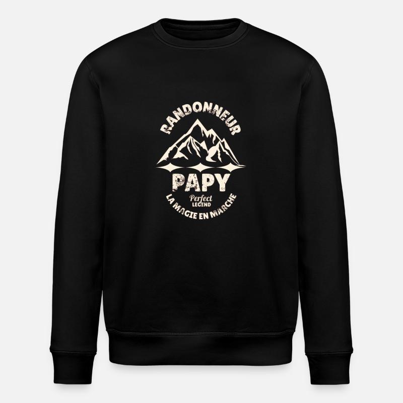 Papy randonneur - Sweat bio ROLLER Stanley/Stella Unisexe - noir
