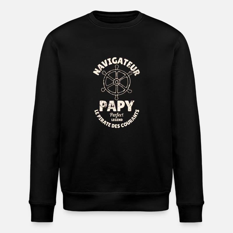 Papy navigateur ! - Sweat bio ROLLER Stanley/Stella Unisexe - noir
