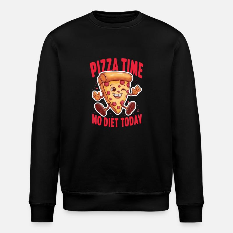 Pizza Time - Diät-Humor - Stanley/Stella Unisex Bio-Sweatshirt ROLLER - Schwarz