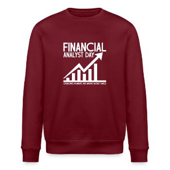 Happy Financial Analyst Day Crunching numbers - Stanley/Stella ROLLER Unisex Organic Sweatshirt - burgundy - Front - Nik (191cm)