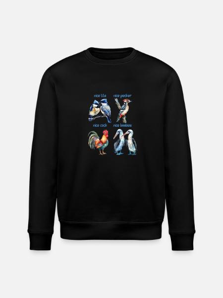 Funny birds named Nice birds - Stanley/Stella ROLLER Unisex Organic Sweatshirt - black