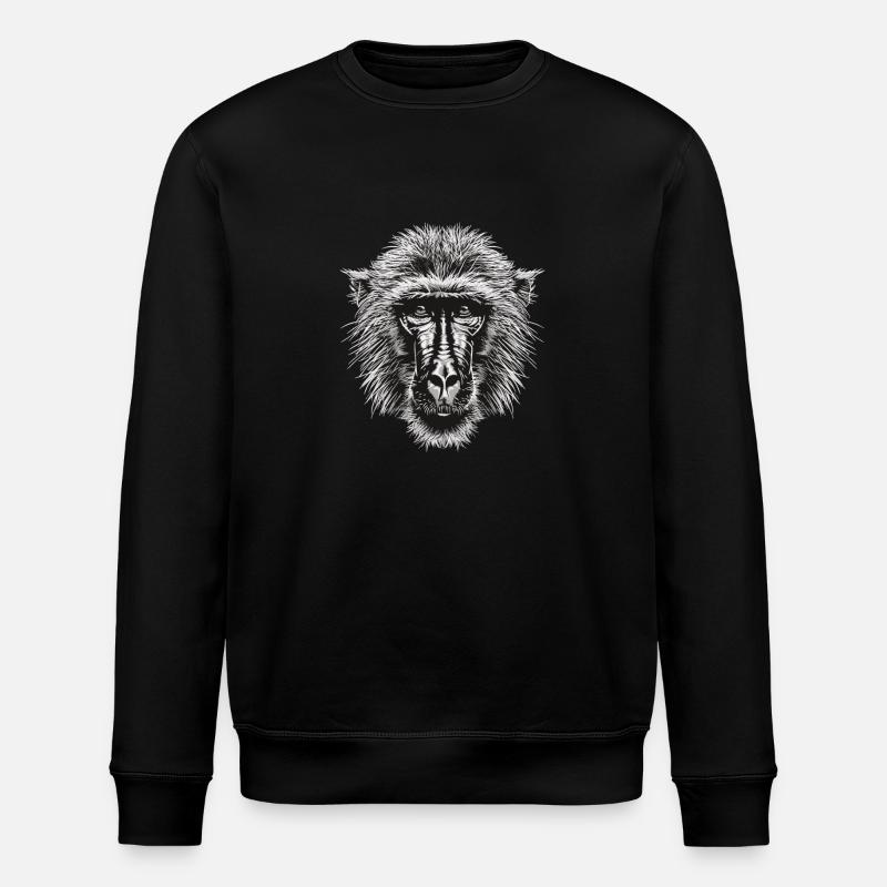 Baboon Paviane Pavian - Stanley/Stella Unisex Bio-Sweatshirt ROLLER - Schwarz