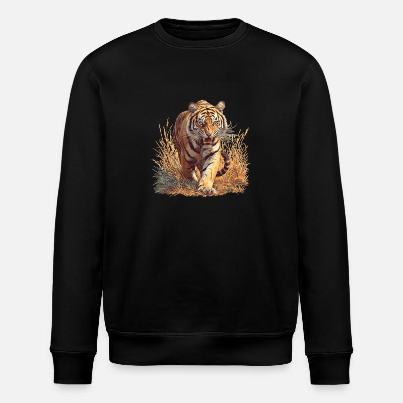 Tigre du Bengale Roi Tigre - Sweat bio ROLLER Stanley/Stella Unisexe - noir