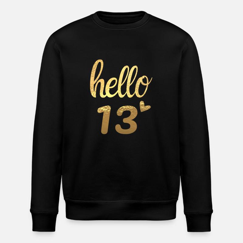 Hello 13 doré - Sweat bio ROLLER Stanley/Stella Unisexe - noir