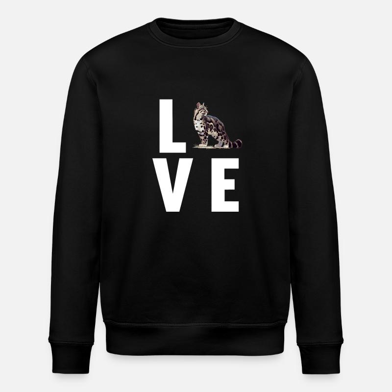 Clouded Leopard Nebelparder - Stanley/Stella ROLLER Unisex Organic Sweatshirt - black