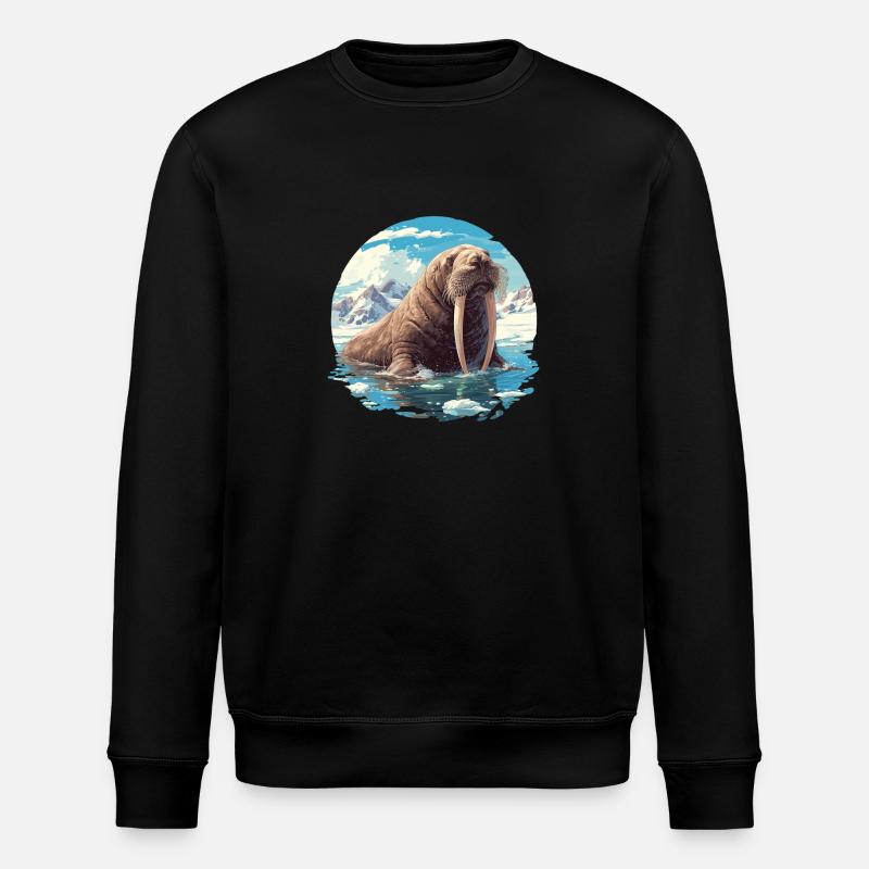 Walrus Walrosse Walross - Stanley/Stella ROLLER Unisex Organic Sweatshirt - black