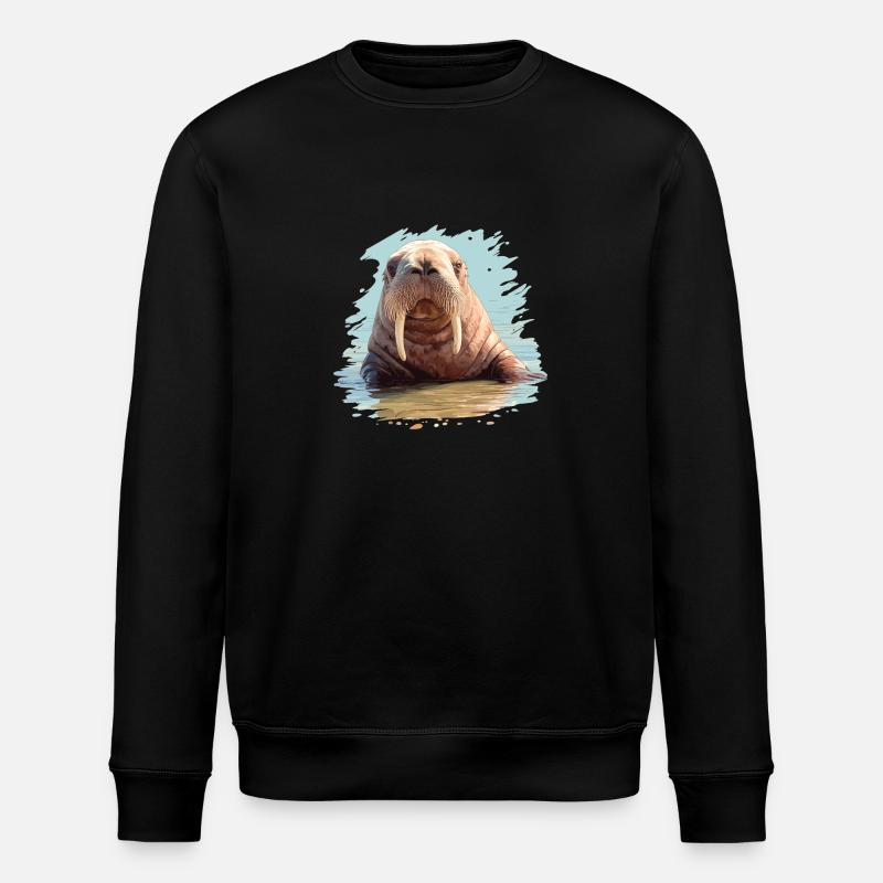 Walrus Walrosse Walross - Stanley/Stella ROLLER Unisex Organic Sweatshirt - black