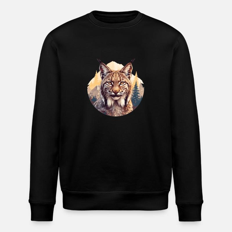 Lynx Luchse Luchs - Stanley/Stella Unisex Bio-Sweatshirt ROLLER - Schwarz