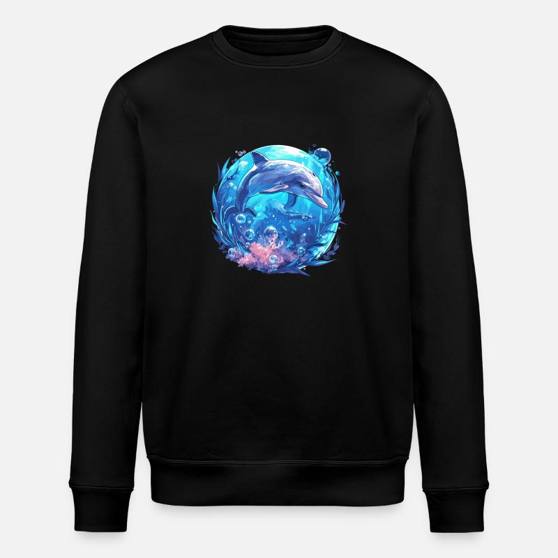 Dolphin Delfine Delfin - Stanley/Stella Unisex Bio-Sweatshirt ROLLER - Schwarz