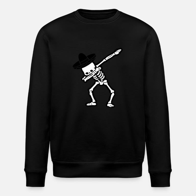 skull dabbing mexicans - Stanley/Stella ROLLER Unisex Organic Sweatshirt - black