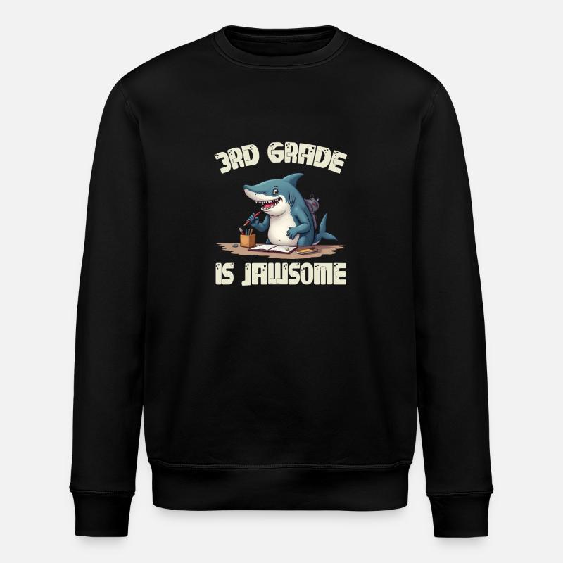 3rd Grade is Jawsome 300 - Stanley/Stella ROLLER Unisex Organic Sweatshirt - black