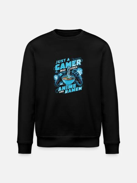 Gamer, animeälskare och ramen- - Ekologisk sweatshirt ROLLER unisex från Stanley/Stella - svart