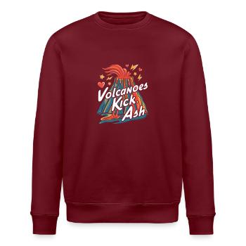 Volcan – Cendres, lave et feu - Sweat bio ROLLER Stanley/Stella Unisexe - bordeaux - Devant - Nik (191cm)
