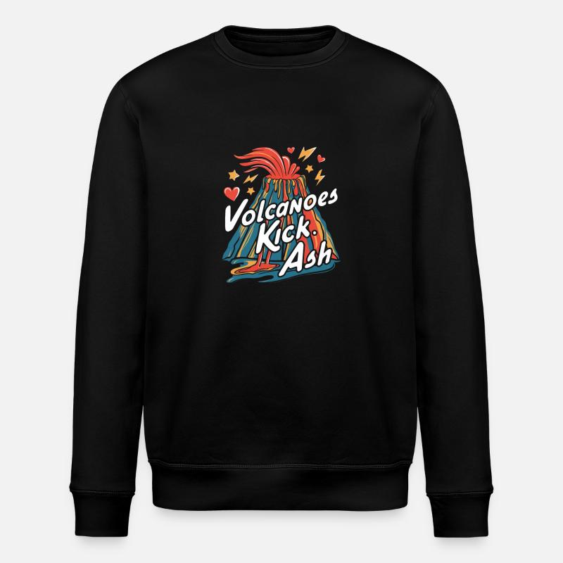 Volcano – Ash, Lava and Fire - Stanley/Stella ROLLER Unisex Organic Sweatshirt - black
