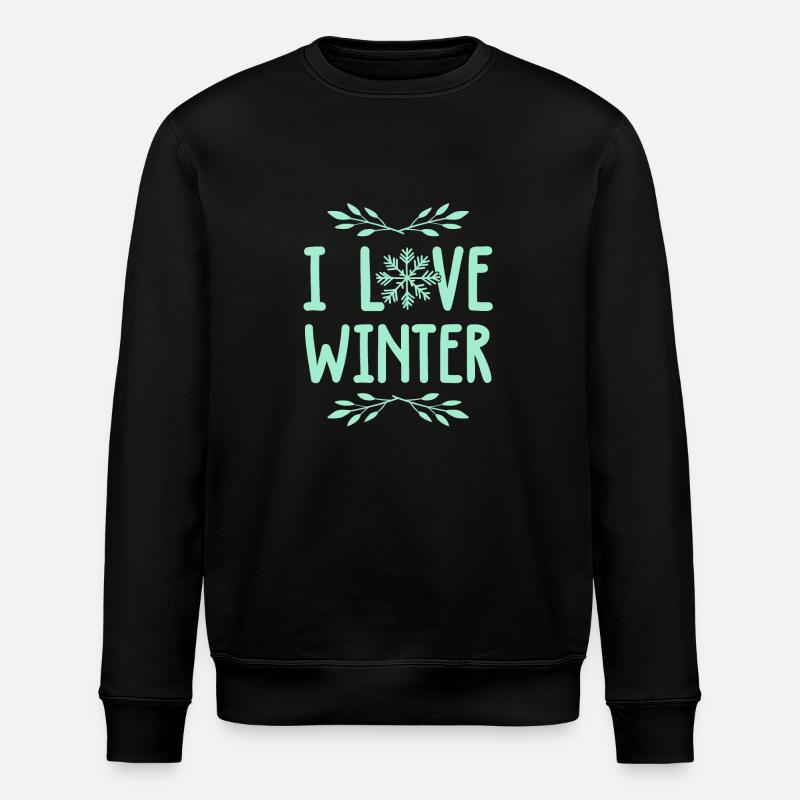 I Love Winter - Stanley/Stella Unisex Bio-Sweatshirt ROLLER - Schwarz