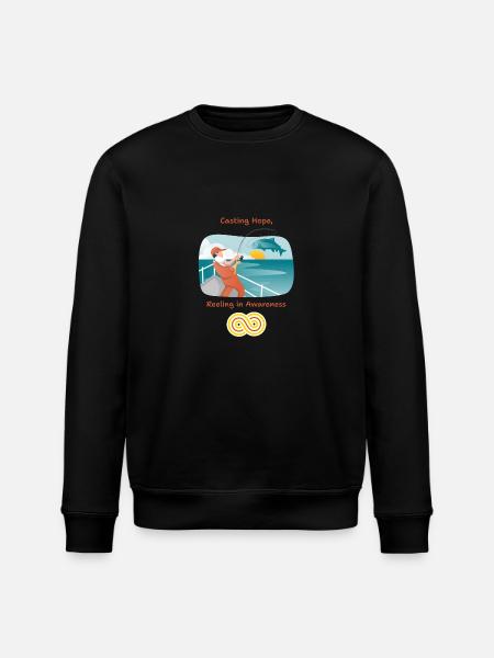 Casting Hope Reeling in Awareness - Stanley/Stella ROLLER Unisex Organic Sweatshirt - black