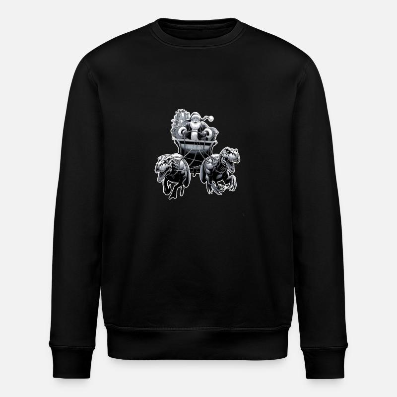 Christmas with Dinosaurs - Stanley/Stella ROLLER Unisex Organic Sweatshirt - black