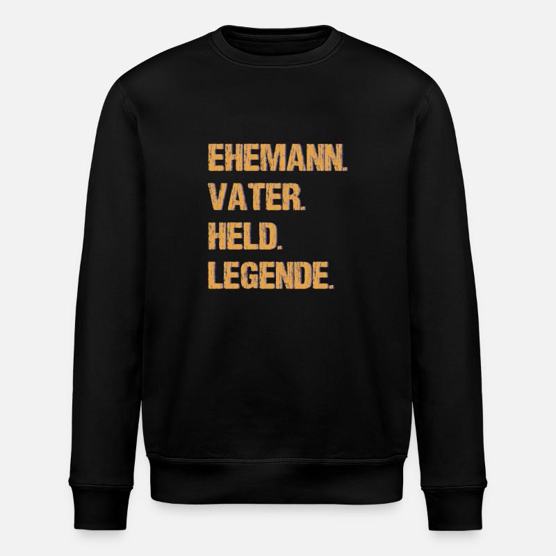 Ehemann Vater Held Legende - Stanley/Stella Unisex Bio-Sweatshirt ROLLER - Schwarz