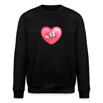 Niedlicher Winter Schlittenfahren Herz Ballon Cute - Stanley/Stella Unisex Bio-Sweatshirt ROLLER - Schwarz - Vorne - Nik (191cm)