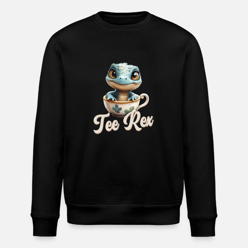 Funny Pun Dino Tee Rex - Stanley/Stella ROLLER Unisex Organic Sweatshirt - black